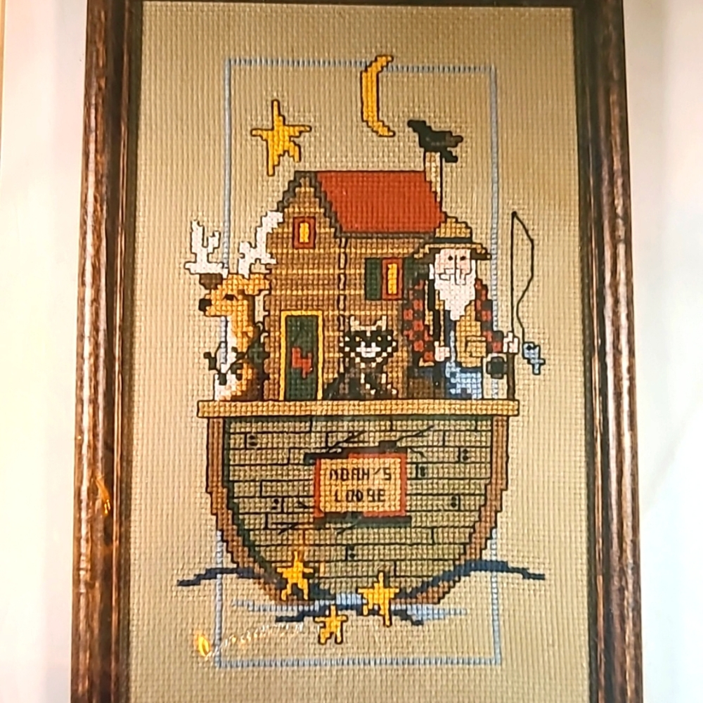 Noah's Lodge crossstitch kit by Imaginating, NEW